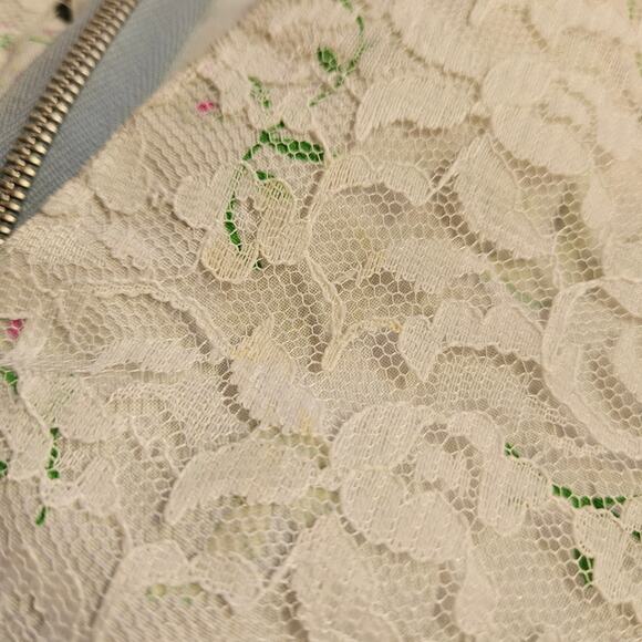 Vintage Floral Maxi Dress Size S Lace Long Sleeve Milkmaid Prairie Cottagecore - Picture 10 of 10